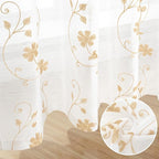 HOMEIDEAS Yellow Sheer Curtains 84 Inches Long 2 Panels Yellow and White - Image 6