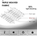 DWCN White Curtains for Living Room Thermal Insulated, 50% Light Blocking - Image 2