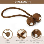 Hion Magnetic Curtain Tiebacks Dark Brown 2pcs, Curtain Tiebacks Buckles - Image 2
