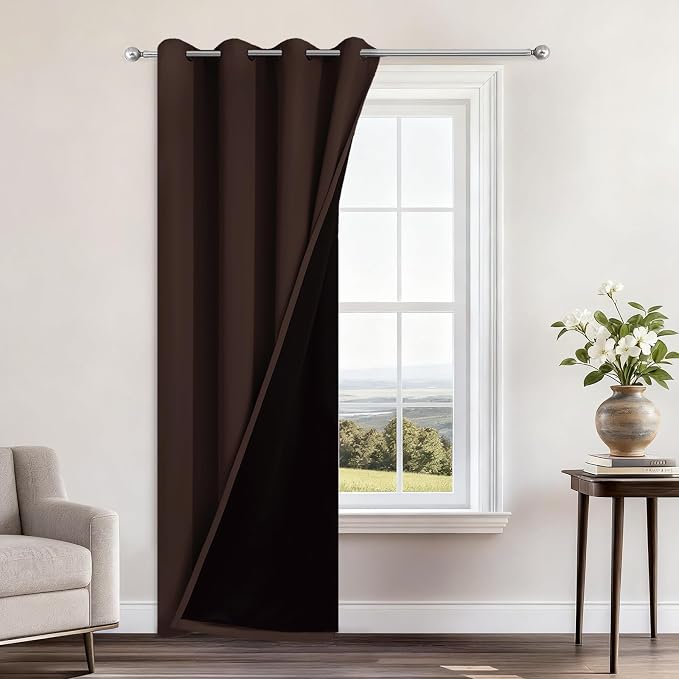 Yakamok 100% Blackout Curtains 84 Inches Long, 2 Thick Layers Heat and Full by Yakamok