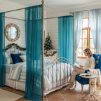 WAZZIO Boho Lace Curtains 96 Inches 2 Panel, Light Filtering Privacy Tassel & - Image 7