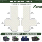 TAOCOCO 100% Waterproof Loveseat Recliner Covers 2 Seater, Split Loveseat Covers - Image 2