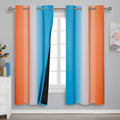Ombre Orange and Blue Blackout Curtains 72 Inch Length 2 panels, Full Room by ESTELARTEXTILER