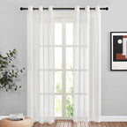 NICETOWN White Sheer Curtains 84 inches Long, Grommet Semi Sheer Light by NICETOWN