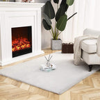 Ashler Faux Fur Rug, Ultra Soft Faux Rabbit Fur, 4 x 6 Feet Rectangle, Machine - Image 2