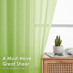 OVZME Sheer Curtains 84 Inches Long 2 Panels Set, Light Filtering Transparent - Image 5