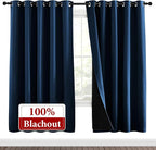 NICETOWN Moroccan Blue Full Shade Curtain Panels, Pair of Energy Smart & Noise - Image 2