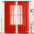 SpaceDresser Basic Rod Pocket Sheer Voile Window Curtain Panels White 1 Pair 2 by SpaceDresser