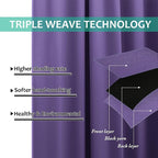NICETOWN Lilac Purple Full Shade Curtain Panels, Pair of Energy Smart & Noise - Image 6