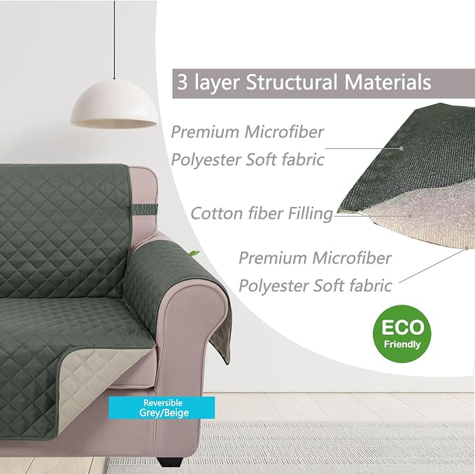 U-NICE HOME Large Sofa Cover Reversible Couch Cover - Image 4