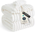 Bedsure GentleSoft California King Size White Fleece Blanket by BEDSURE