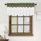 FRAMICS Farmhouse Valance Curtains, Boho Cotton Linen Kitchen Valance, Rustic - Image 3
