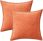 MIULEE Pack of 2 Couch Throw Pillow Covers 20x20 Inch Coral Red Farmhouse - Image 6