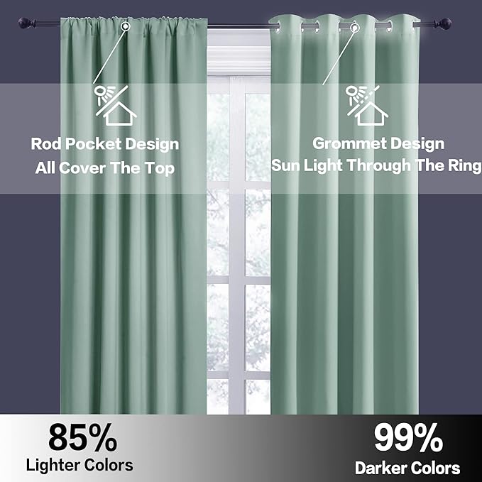 RYB HOME Room Darkening Kitchen Curtains, Farmhouse Small Window Drapes Rod - Image 6