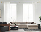 KAMANINA Gold Curtain Rod 72 to 144 Inch, Telescoping Single Drapery Rods - Image 3