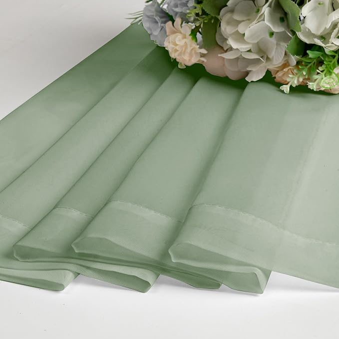 Aiyufeng Window Green Sheer Curtains 45 Inch Length 2 Panels Small Sheer - Image 6