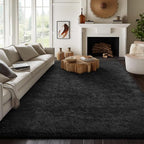 Ophanie 7x9 Black Rugs for Living Room, LargeFluffy Shag Fuzzy Plush Soft - Image 5