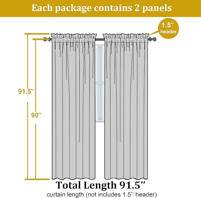 OWENIE Hot Pink Sheer Curtains for Bedroom Living Room 90 Inches Long, Elegant - Image 2
