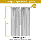 OWENIE Aqua Sheer Curtains for Bedroom Living Room 90 Inches Long, Elegant - Image 2