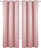 LEMOMO Pink Blackout Curtains/42 x 84 Inch/Set of Two Panels Grommet Bedroom - Image 3