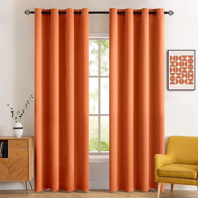 MIULEE 72" Long Room Darkening Curtains Thermal Insulated Drapes Solid Window by MIULEE