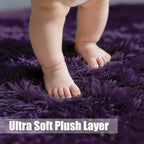 8x10 Fluffy Area Rugs for Living Room, Shag Area Rug for Bedroom, Soft Purple - Image 2