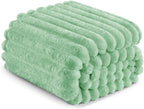 Exclusivo Mezcla Twin Size Flannel Fleece Blanket, Super Soft Striped Jacquard - Image 6