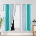 Estelar Textiler Teal and Greyish White Blackout Curtains & Drapes by ESTELARTEXTILER