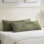 Fancy Homi Set of 2 Olive Green Boho Long Lumbar Body Decorative Throw Pillow by Fancy+Homi