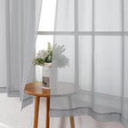 Lecloud Light Grey Sheer Curtains 96 Inches Long 2 Panels, Light Filtering - Image 8