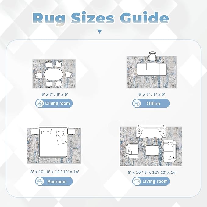 pmtsns Area Rugs 10x14 Living Room: Washable Rug Modern Abstract Neutral Soft - Image 8
