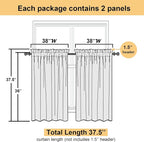 Lecloud Leia 2 PCS Light Purple Sheer Kitchen Curtains 36 Inch Length, - Image 4
