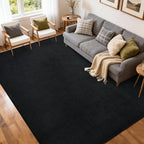 FinRèc 5x7 Washable Area Rugs for Bedroom Living Room, Low Pile Thin Rug Solid by FinRe%CC%80cHome