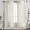 Nanspring Cream Semi Sheer Linen Curtains 75 Inch Length by Nanspring