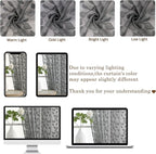 Chyhomenyc Charcoal Grey Sheer Curtains 96 Inch Length 2 Panels Set, Light - Image 3
