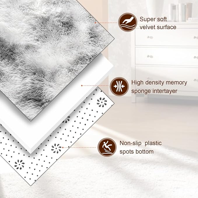 TWINNIS Super Soft Shaggy Rugs Fluffy Carpets 3x5 Feet, Indoor Modern Plush - Image 2