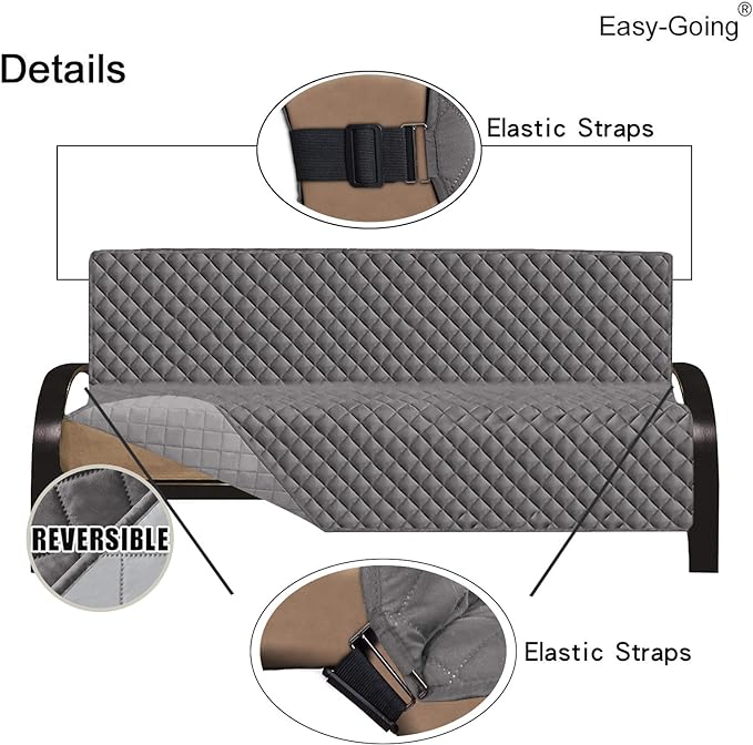 Easy-Going Futon Sofa Slipcover Reversible Sofa Cover Armless Cover Furniture - Image 3