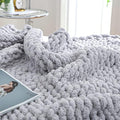Bigacogo Chunky Knit Throw Blanket by Bigacogo