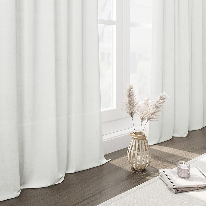 Off White Linen Curtains 84 inches Long - Image 6