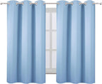 LEMOMO Sky Blue Blackout Curtains/38 x 54 Inch/Set of 2 Panels Thermal - Image 2