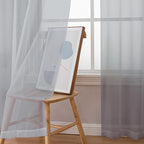 Simplebrand Light Grey Sheer Curtains 96 Inches Long, Light Filtering Silver - Image 4