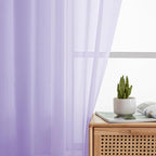 Simplebrand Lavender Sheer Curtains 96 Inches Long, Light Filtering Light - Image 3