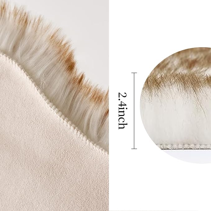 MIULEE 3x5 Feet Faux Fur Sheepskin Rug, Luxury Fluffy Area Rugs - Image 7