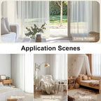 OWENIE Sheer Curtains 78 inch Length, Ivory Sheer Cutains 2 Panels Set - Image 8