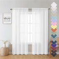 Lecloud White Sheer Curtains 72 Inches Long 2 Panels, Soft Voile Light by Lecloud