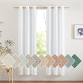 NICETOWN White Linen Curtains 72 inches Long, Grommet Privacy Window Treatments by NICETOWN