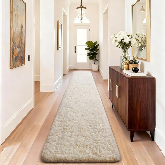 Ophanie 2x10 Runner Rug for Hallway, Upgrade Non-Slip Fluffy Soft Bedside Rugs - Image 3