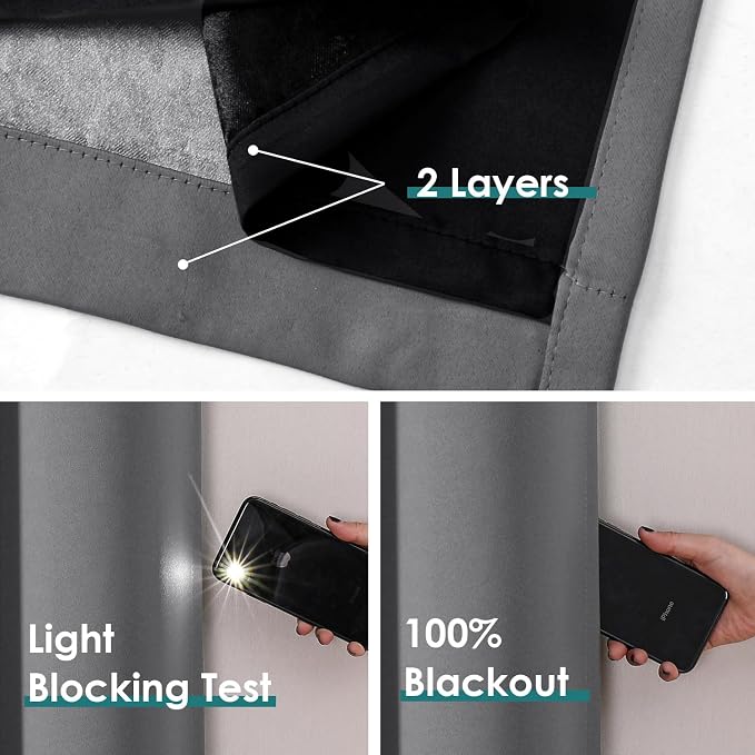 ChrisDowa 100% Blackout Curtains 80 inch Long - Image 4