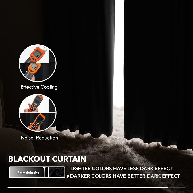 Deconovo Blackout Curtains 84 Inches Long, 52x84 Inch, Room Darkening Curtains - Image 5