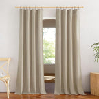 NICETOWN Taupe Curtains 84 inch Length 2 Panels Set, Rod Pocket & Back Tab - Image 2